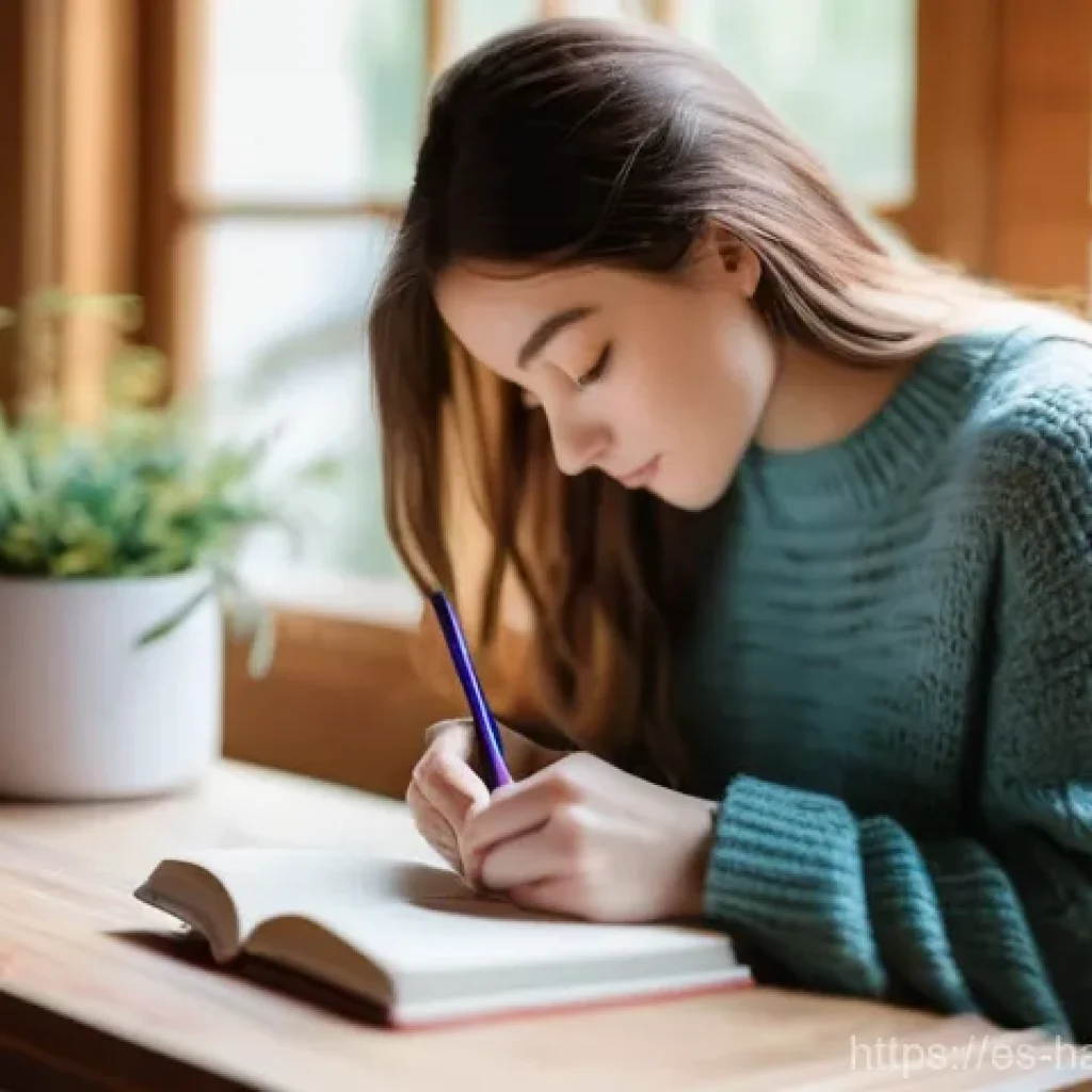 한글 필기체 종류 - **Prompt:** A serene and cozy indoor setting, bathed in soft, warm natural light streaming through a...