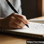 한글 필기체 잘 쓰는 법 - A serene and intimate close-up of a Hispanic woman, approximately 25-35 years old, peacefully practi...