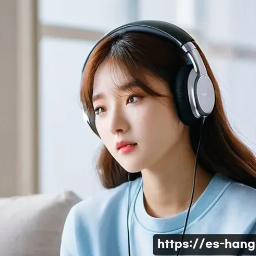 한글과 케이팝 가사 분석 - **Prompt 1: The Emotional Connection to K-pop Lyrics**
    "A young adult, aged 18-25, with a serene...